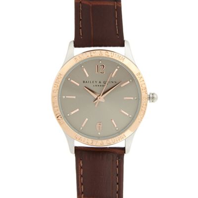 Ladies brown branded bezel watch